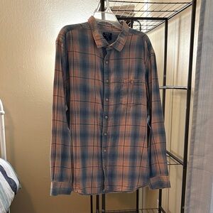 George Men's Casual Plaid Shirt - Blue and Orange
